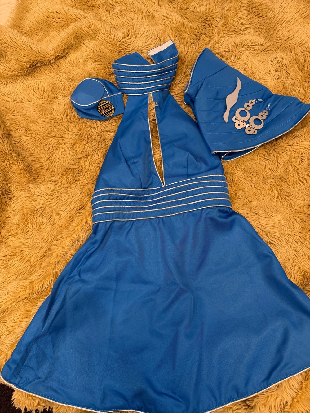 Blue Kids Costume Dress with Hat - Classic Navy Play Costume